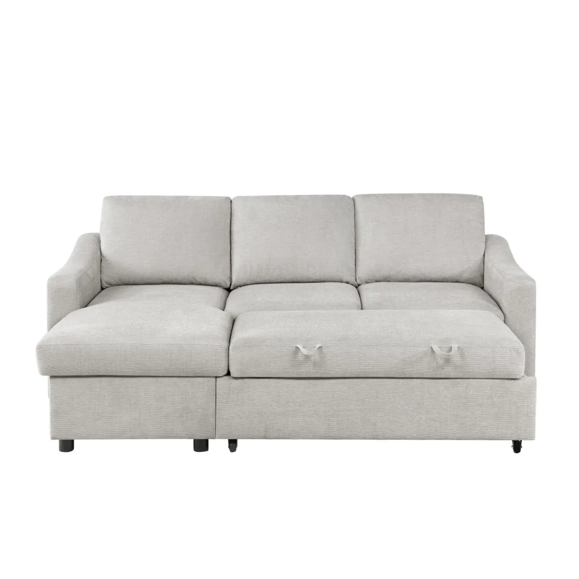 Coddle Aria Fabric Sleeper Sofa with Reversible Chaise and Storage.Beige/Gray - Online Shop