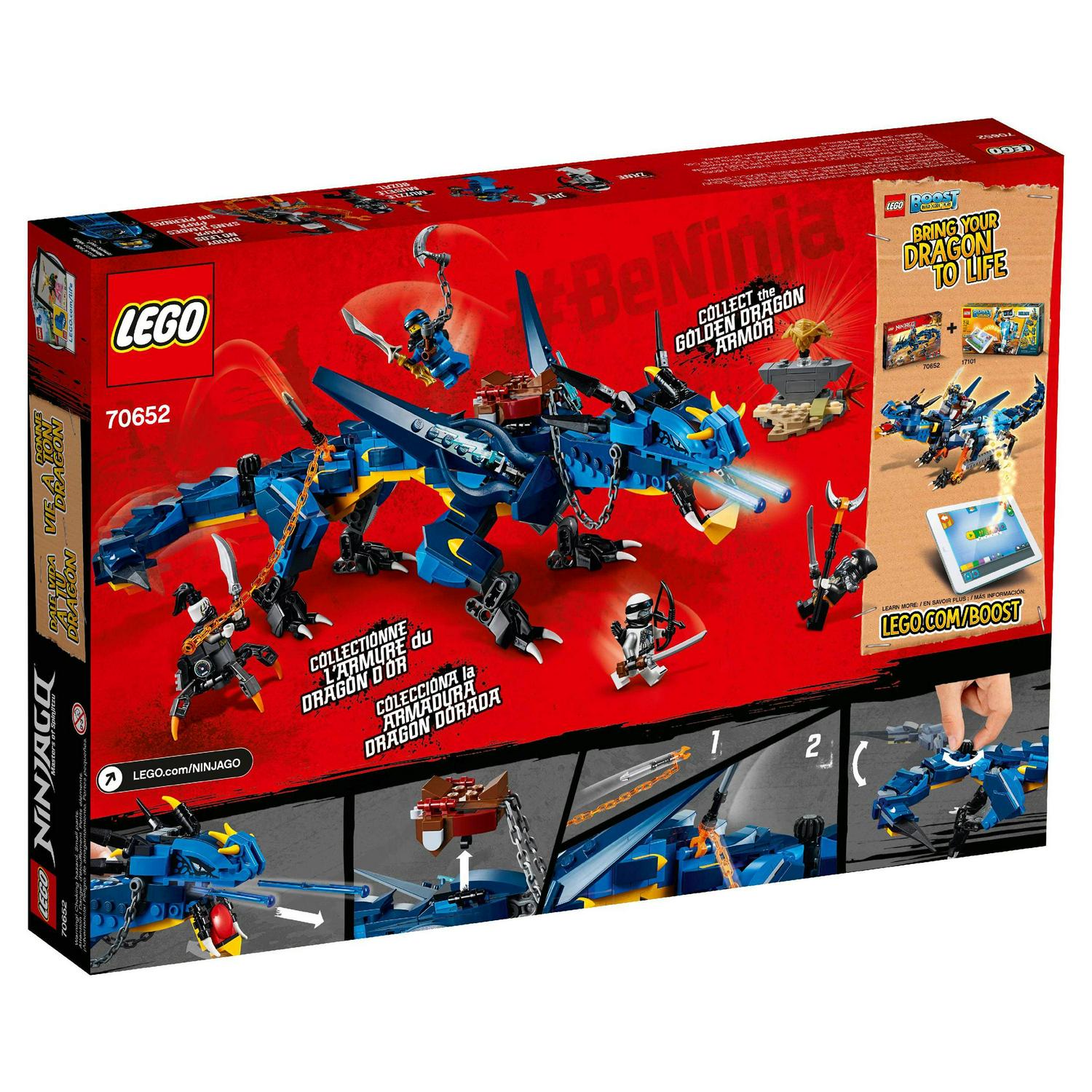 LEGO NINJAGO Masters of Spinjitzu: Stormbringer 70652 Ninja Toy Building Kit with Blue Dragon Model for Kids. Best Playset Gift for Boys (493 Piece)