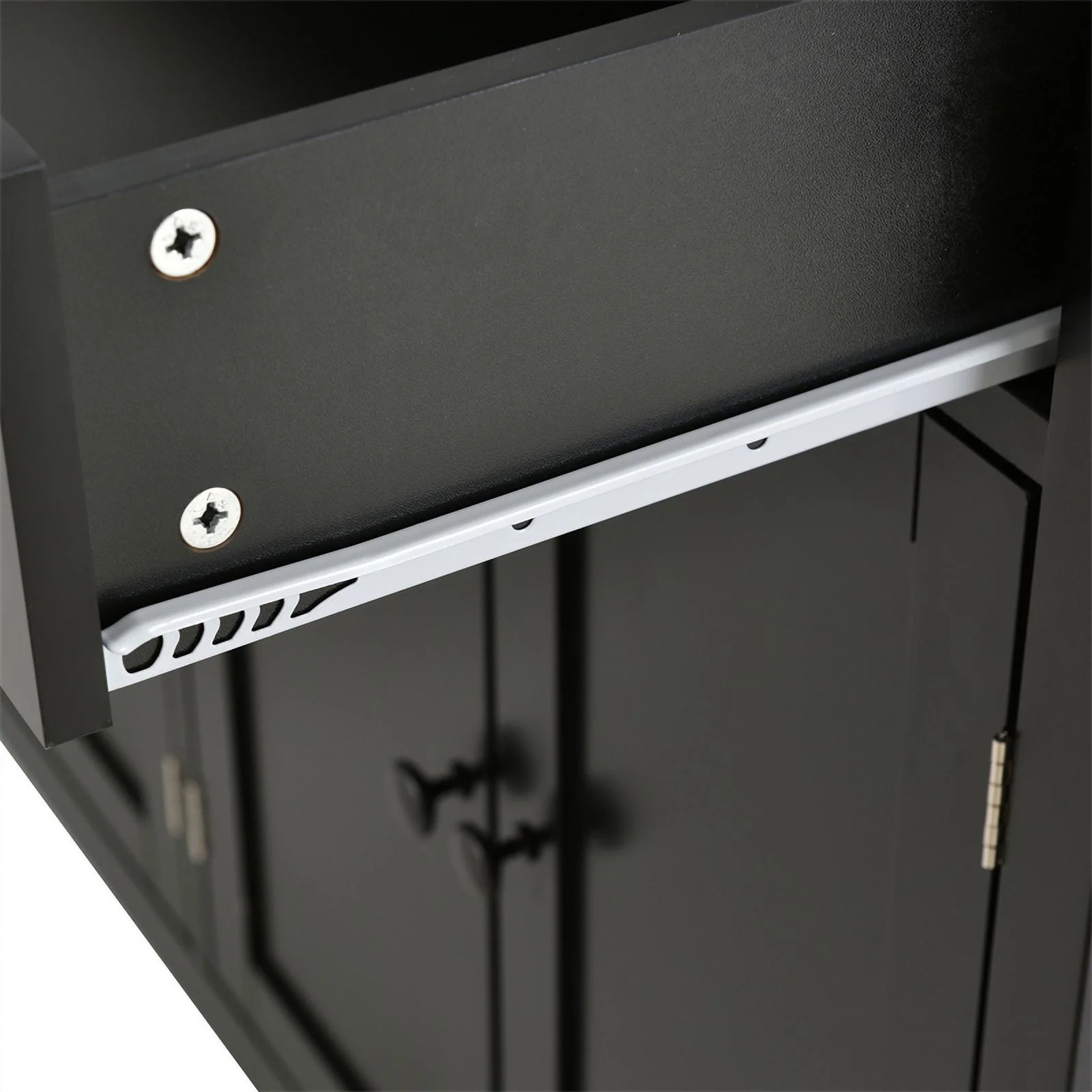 Kitchen Storage Islands&Carts with Solid Wood Top and Locking Wheels, Kitchen Island Cart with 4 Door Cabinet and Two Drawers, Kitchen Cabinets for Kitchen and Dining Room, Green